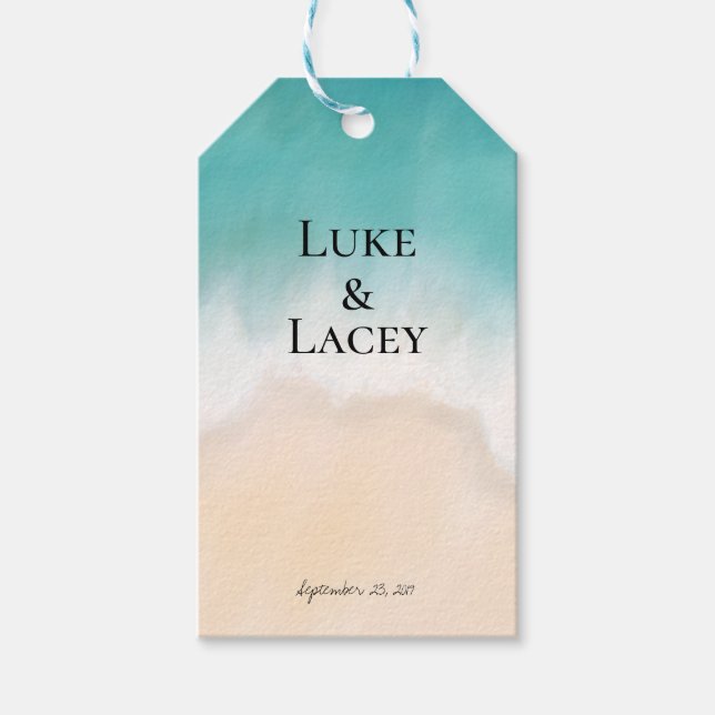Beach Wedding tags for favours (Front)