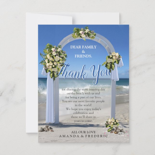 Beach Wedding Thank You Card (Front)