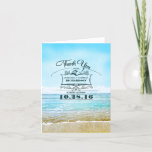 Beach wedding thank you cards