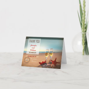 beach wedding thank you cards