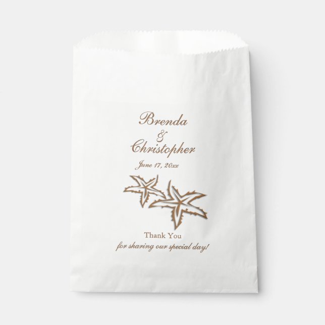 Beach Wedding Thank You Favour Bags (Front)