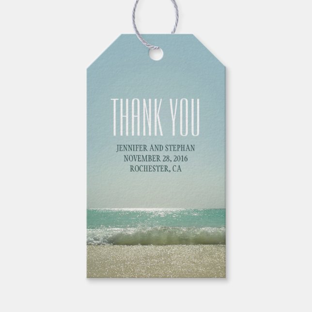 Beach Wedding Thank You Gift Tags (Front)