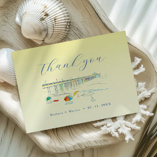 Beach Wedding Thank You Invitation Postcard
