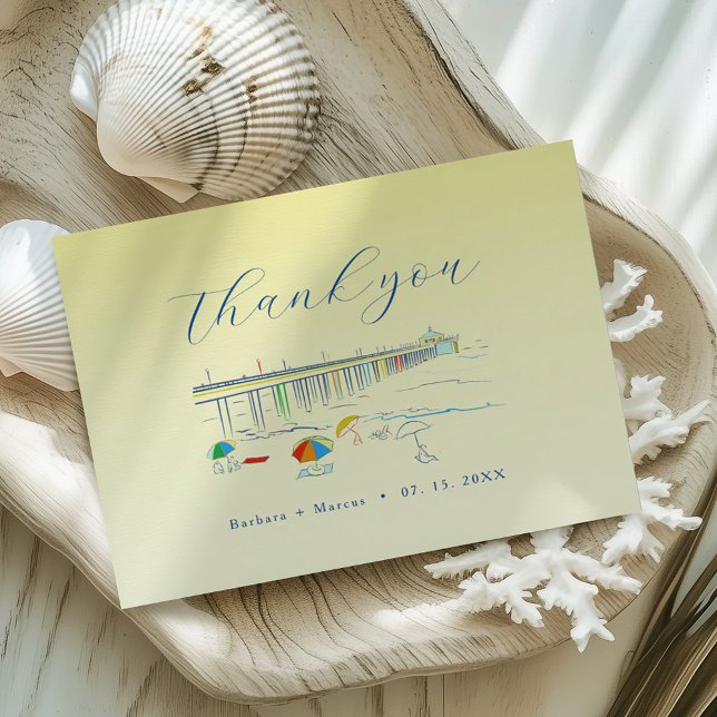 Beach Wedding Thank You Invitation Postcard (Creator Uploaded)