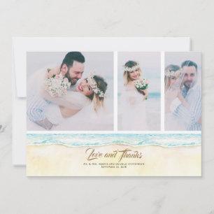 Beach Wedding Thank You Photo Card