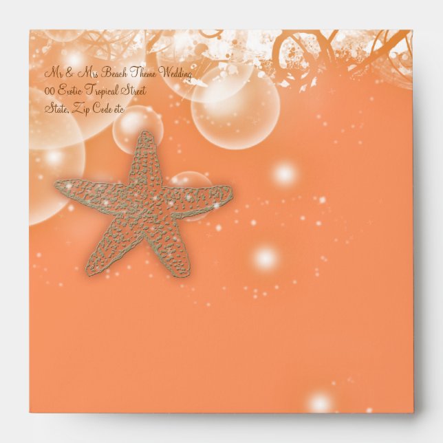 Beach wedding theme ~ elegant envelopes back (Front)