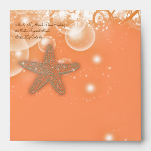 Beach wedding theme ~ elegant envelopes back