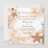 Beach wedding theme ~ elegant party custom invitation (Back)