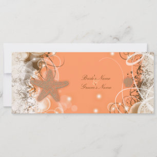 Beach wedding theme ~ elegant party custom invitation