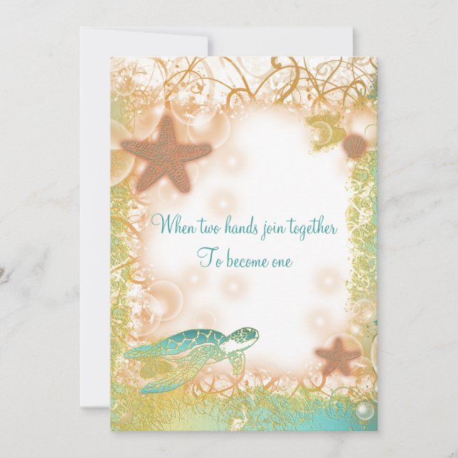 Beach wedding theme elegant party invitation (Front)