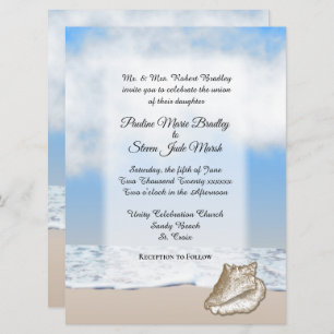 Beach Wedding Theme Invitation