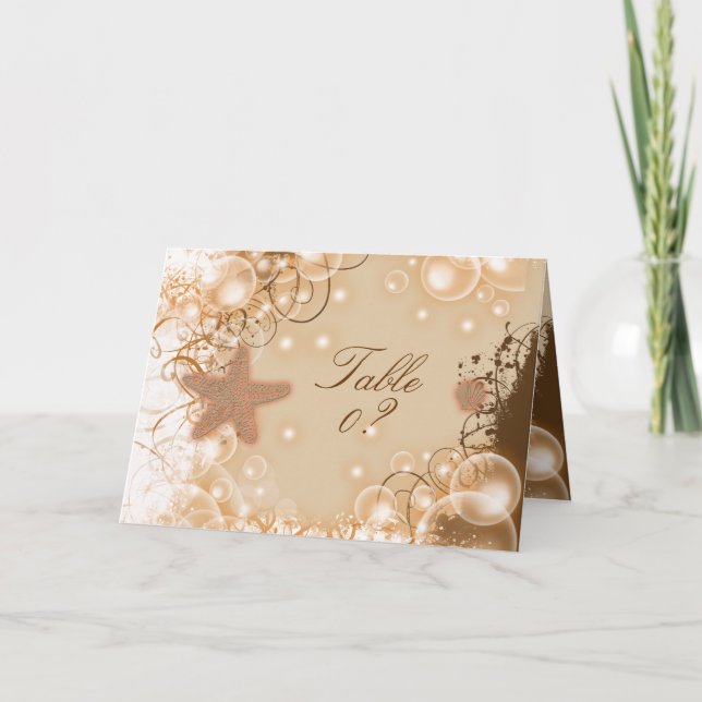 Beach wedding theme ~ table seating 2 placement thank you card (Front)