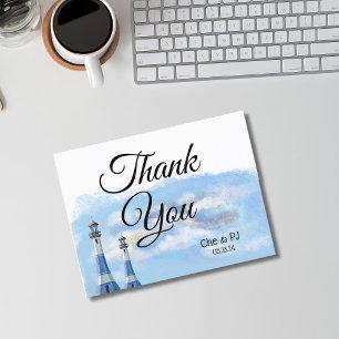Beach Wedding Theme Thank You Postcard