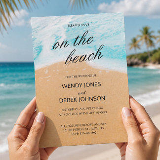 Beach Wedding Tropical Destination Custom Invitation