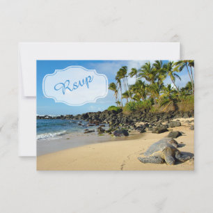 Beach Wedding Turtles Ocean Palms RSVP