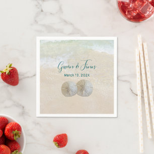 Beach Wedding Two Sand Dollars Napkin
