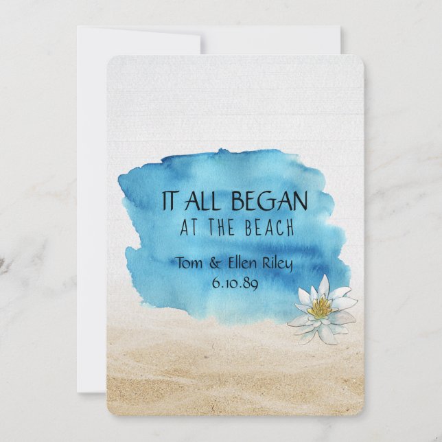 Beach Wedding Vow Renewal Ceremony invite (Front)