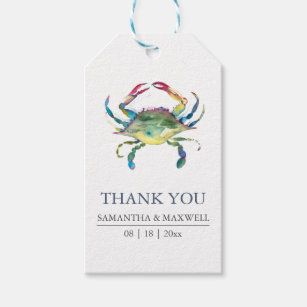 Beach Wedding Watercolor Favour Gift Tags