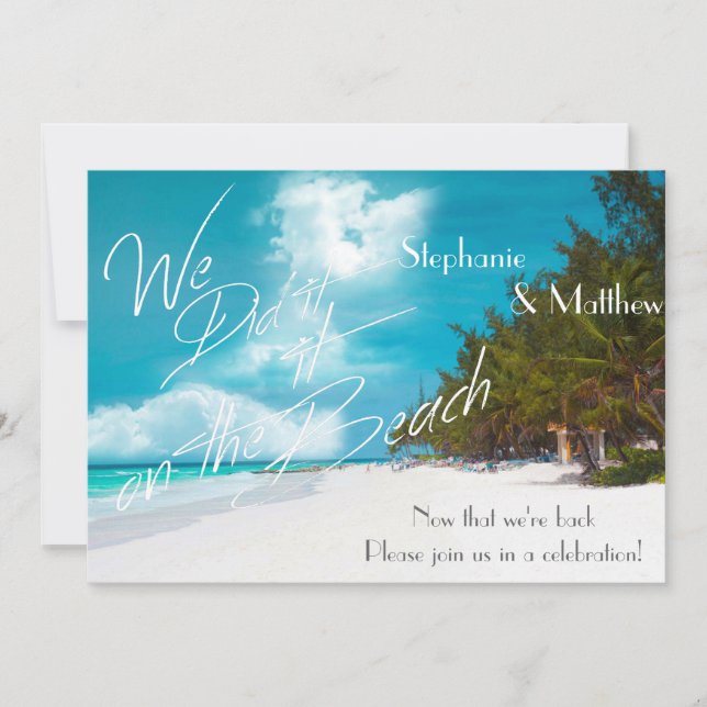 Beach Wedding We did it on the Beach Wedding Annou Invitation (Front)