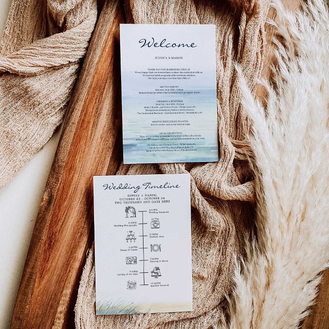 Beach Wedding Welcome Itinerary Letter Program Programme (Creator Uploaded)