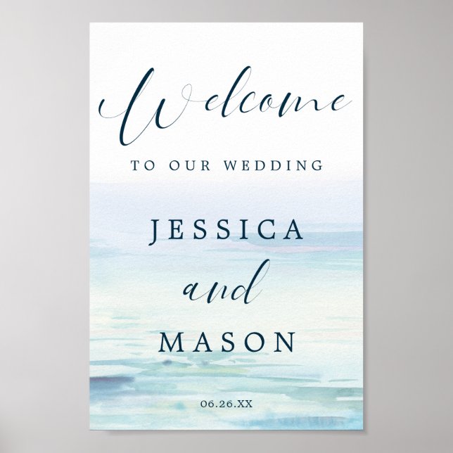 Beach Wedding Welcome Sign (Front)