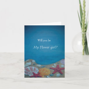 Beach wedding, will you be my flower girl? thank you card