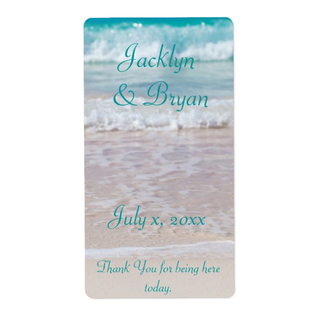 Beach Wedding, Wine, Water, Custom (Front)
