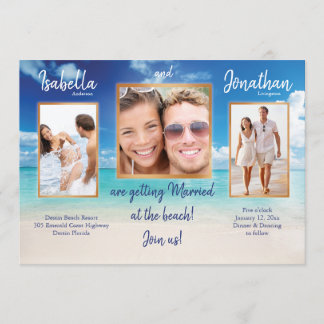Beach wedding | your photos |  personalise invitation