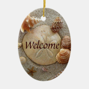 BEACH Welcome Sign Ceramic Tree Decoration