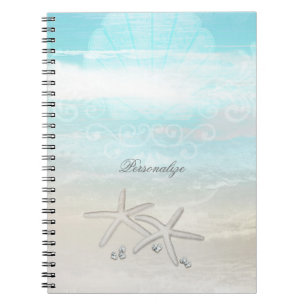 Beach White Starfish Elegant Summer Chic Tropical Spiral Notebook