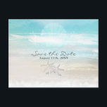 Beach White Starfish Elegant Summer Save the Date Announcement Postcard<br><div class="desc">Beach White Starfish Elegant Summer Save the Date Postcard. Personalised for any event.</div>