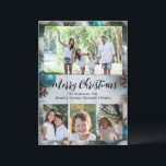 Beach Whitewash Turquoise 4-Photo Merry Christmas Invitation<br><div class="desc">Elegant and classy turquoise blue-green beach themed Christmas holiday background with pine branches, pine cones, shells, sand, beautiful ornaments and whitewashed wood. Featuring a montage photocollage of 4 family portrait pictures in vertical and horizontal rectangle orientation. Stunning full-colour holiday greeting card with an array assortment of the family's pictures to...</div>