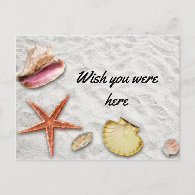 Beach Wish You were Here / Travel Vacation Postcard (Front)