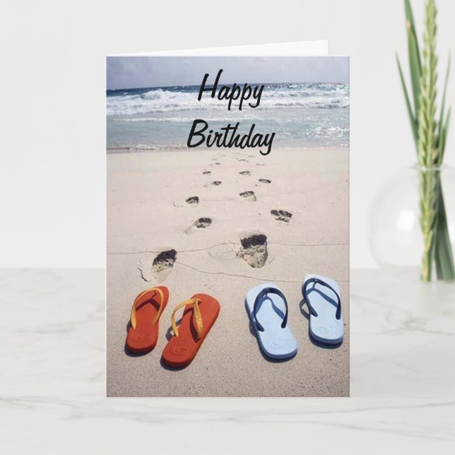 **BEACH WISHES** AND ALL YOU DESIRE ON BIRTHDAY! CARD (Front)