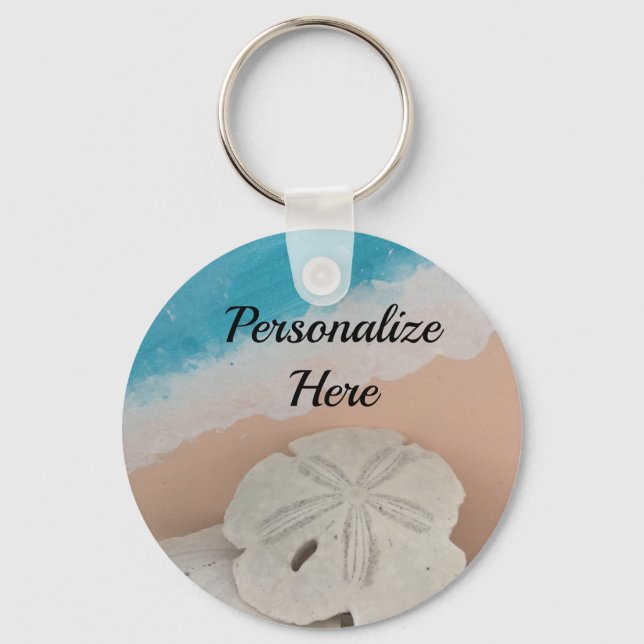 Beach Wishes Seashells   Key Ring (Front)