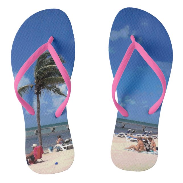 Beach with Coconut Palm Jandals (Footbed)