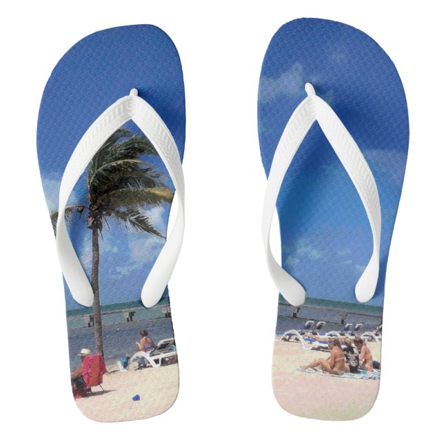 Beach with Coconut Palm Jandals (Footbed)