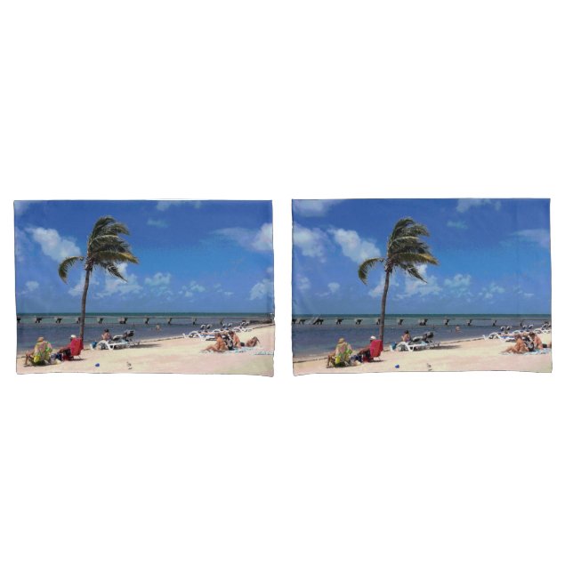 Beach with Coconut Palm Pillowcase (Front-Set)