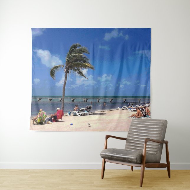 Beach with Coconut Palm Tapestry (In Situ (Horizontal))