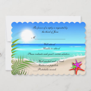 Beach With Colourful Starfish Response Card