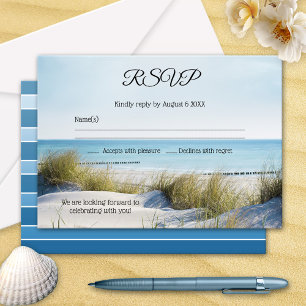 Beach with Dunes Wedding RSVP Invitation