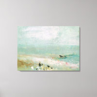 Beach with figures and a jetty. c.1830
