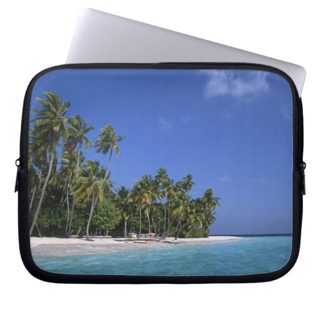 Beach with palm trees, Maldives Laptop Sleeve (Front)