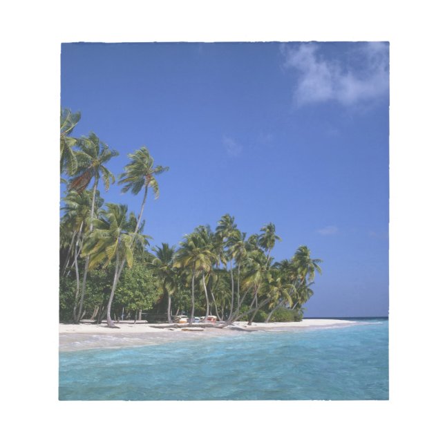 Beach with palm trees, Maldives Notepad (Front)