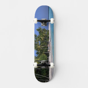 Beach with palm trees, Maldives Skateboard