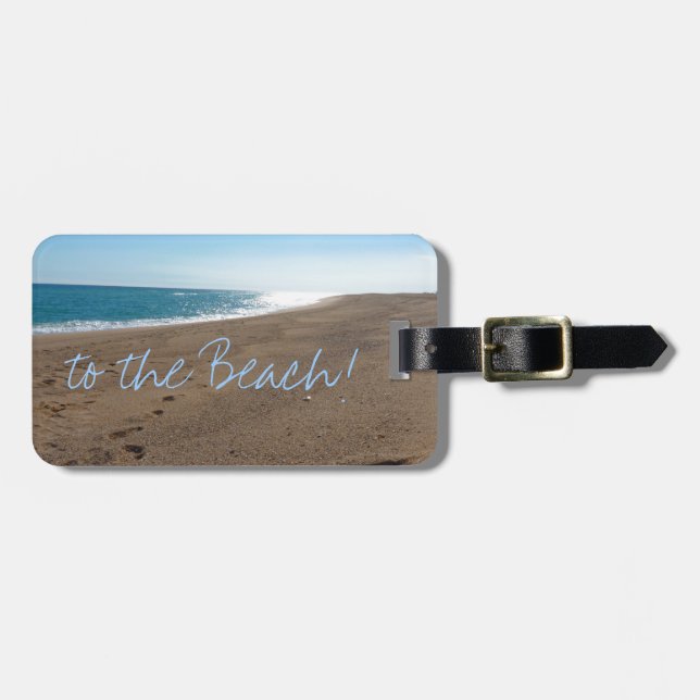 Beach with Quote Luggage Tag (Front Horizontal)