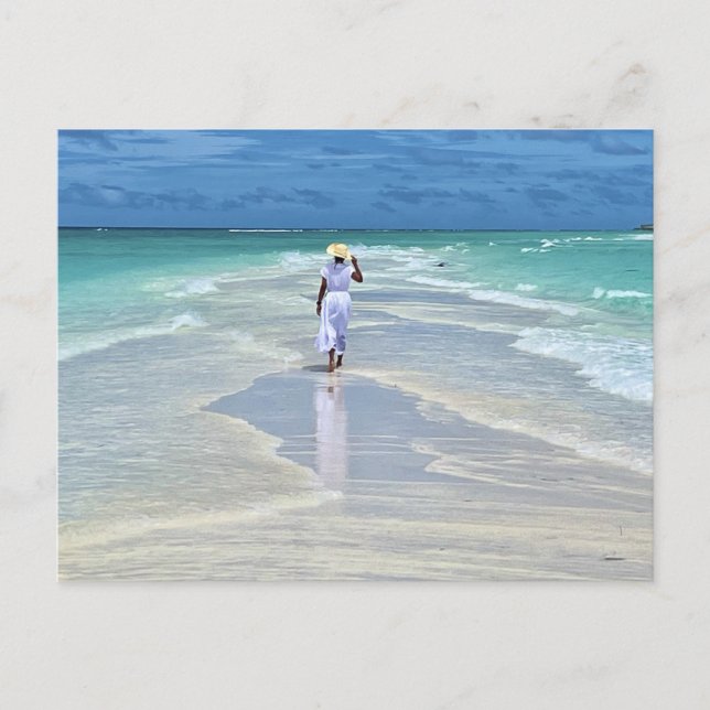 Beach Woman  Holiday Postcard (Front)