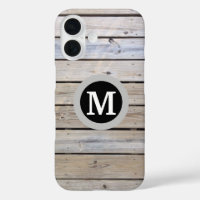 Beach Wood Background Monogrammed