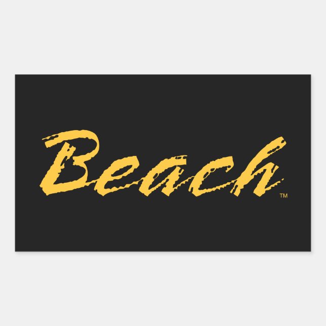 Beach Wordmark Rectangular Sticker (Front)