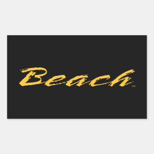 Beach Wordmark Rectangular Sticker